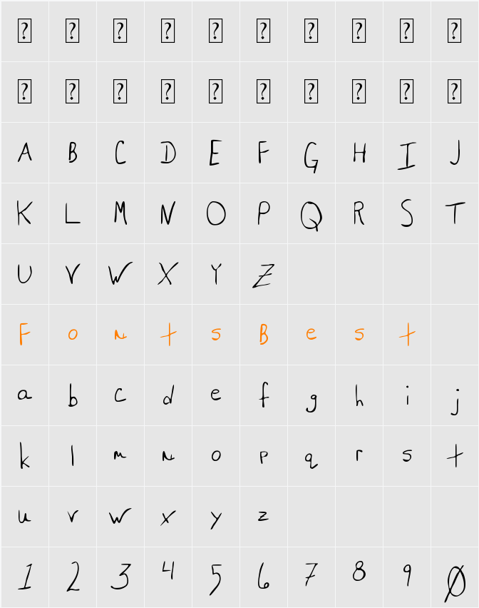 MTF Saxy Character Map