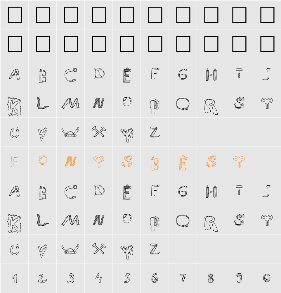 SP Anlaut9 DB Character Map