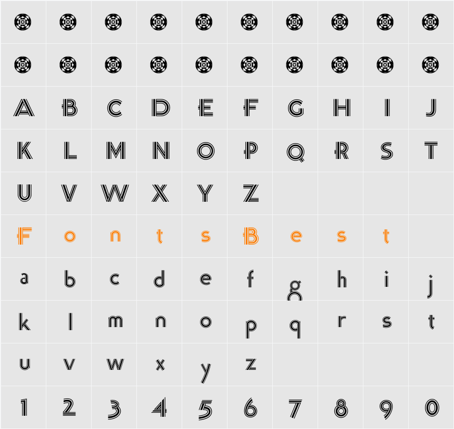 K22 Tri-Line Gothic Character Map