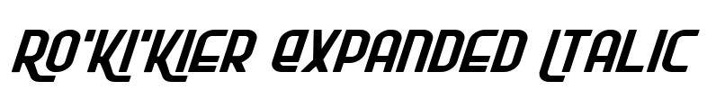 Ro'Ki'Kier Expanded Italic
