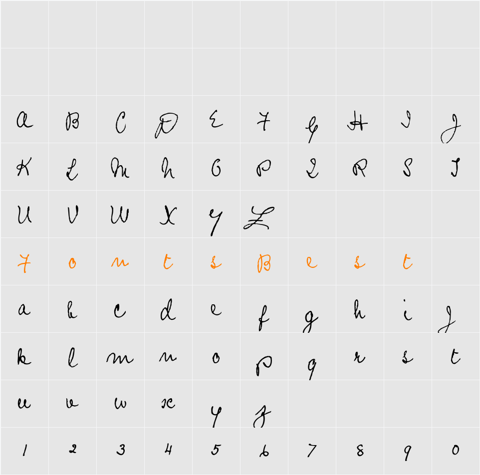 Prophecy Script Character Map
