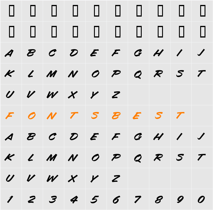 LHF Avalanche Character Map