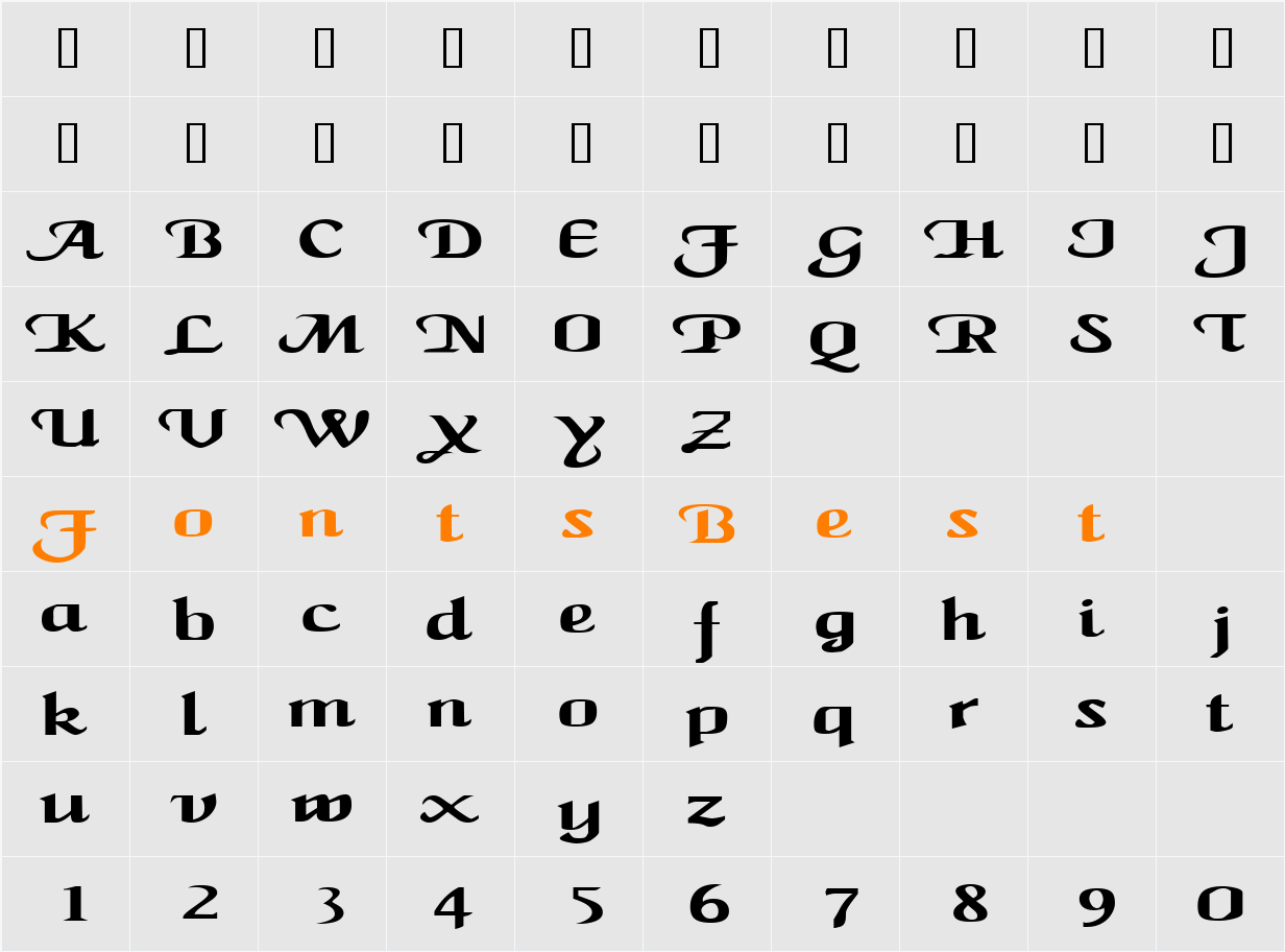MaidenWordExtended Character Map