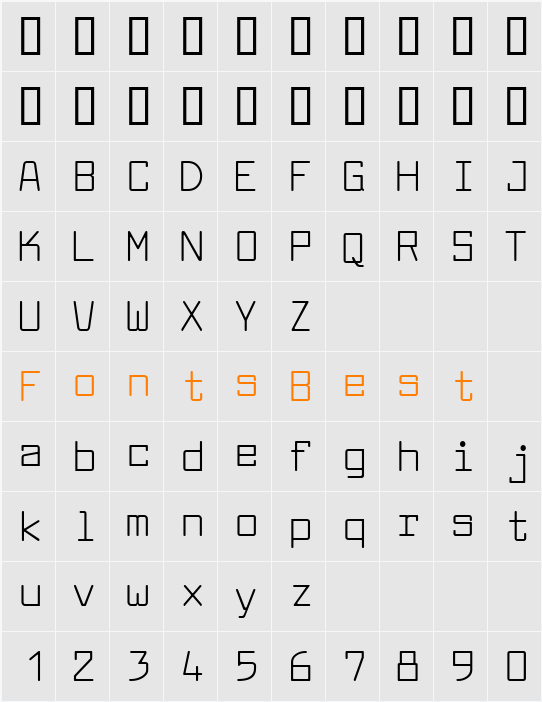 Larabiefont Character Map