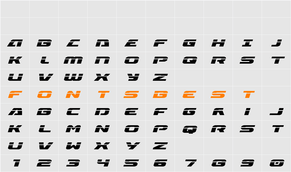 Iapetus Laser Italic Character Map