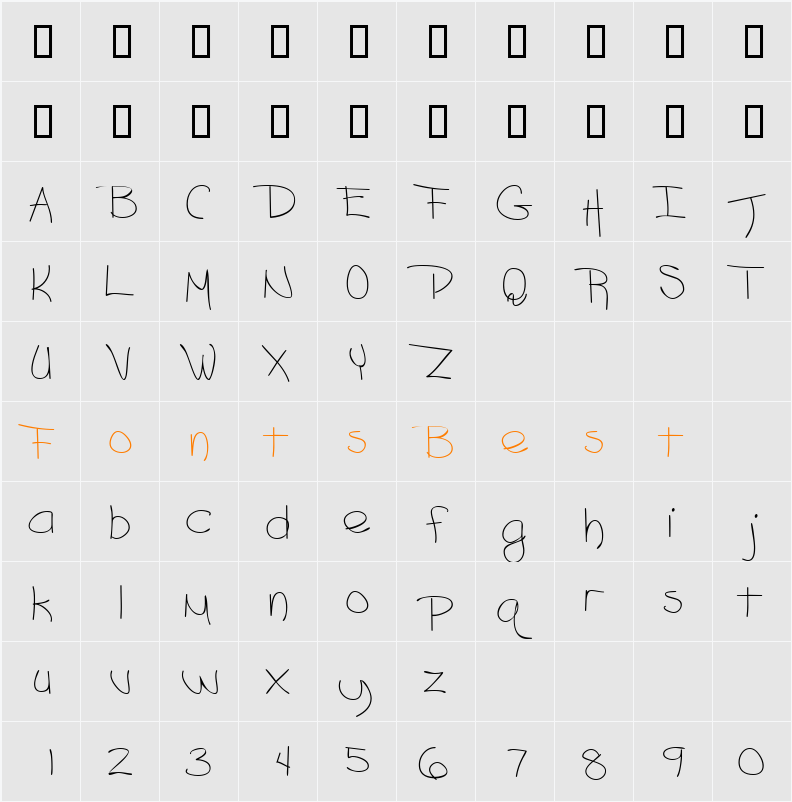GrafittiScriptSSK Character Map