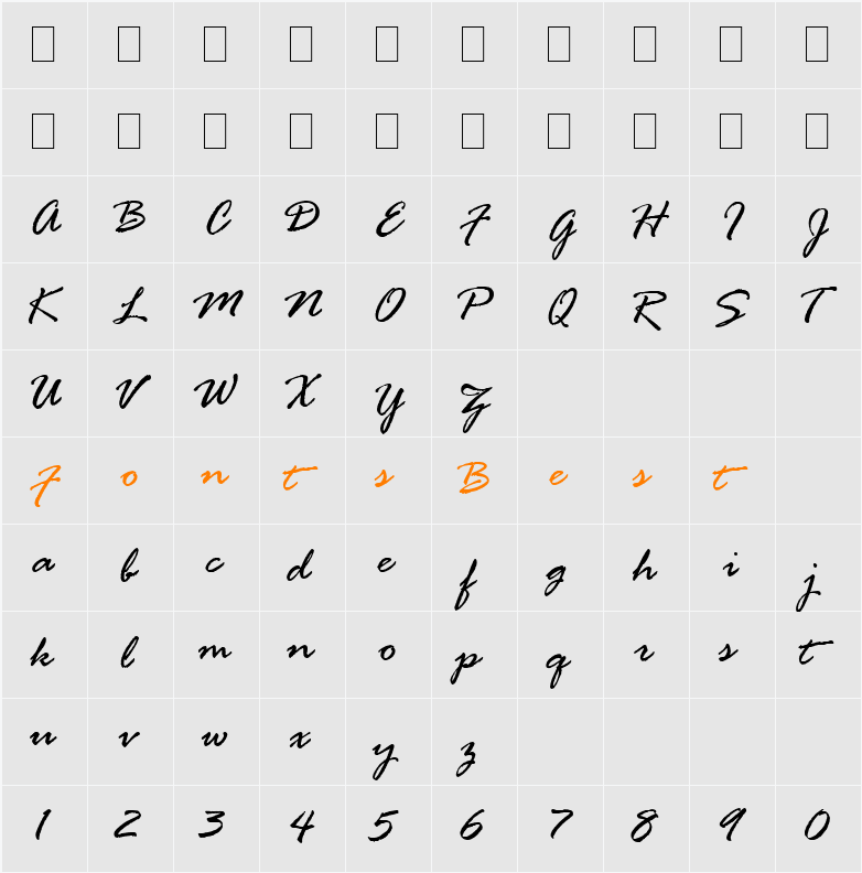 680-CAI978 Character Map