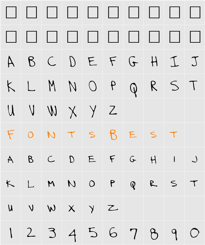 ReardonsHand Character Map