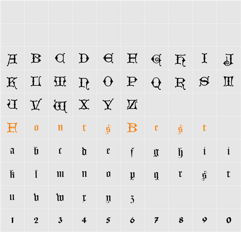 Hollandisch Closed Character Map