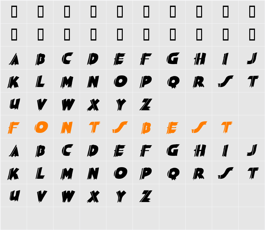 SashDisplayCaps Character Map