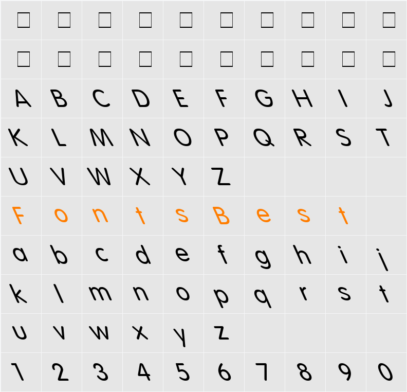 VAGRounded-Light Lefti Character Map