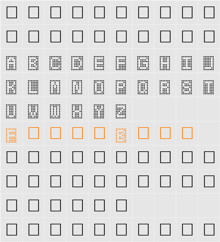 Toteboard Character Map
