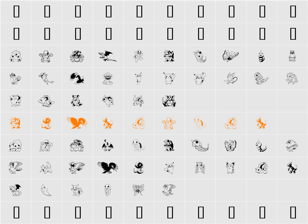 Pokemon Kiddy Ding Character Map