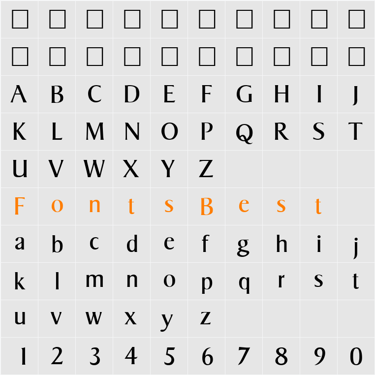 Sigvar Character Map