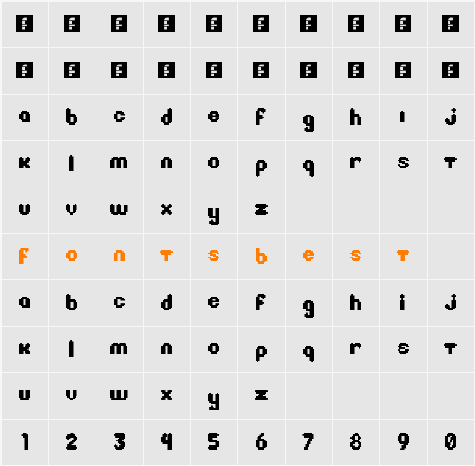 Litebulb 8-bit Character Map