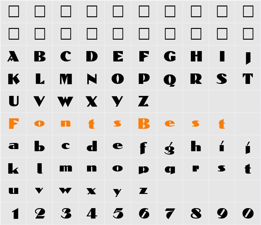 Domaign Character Map