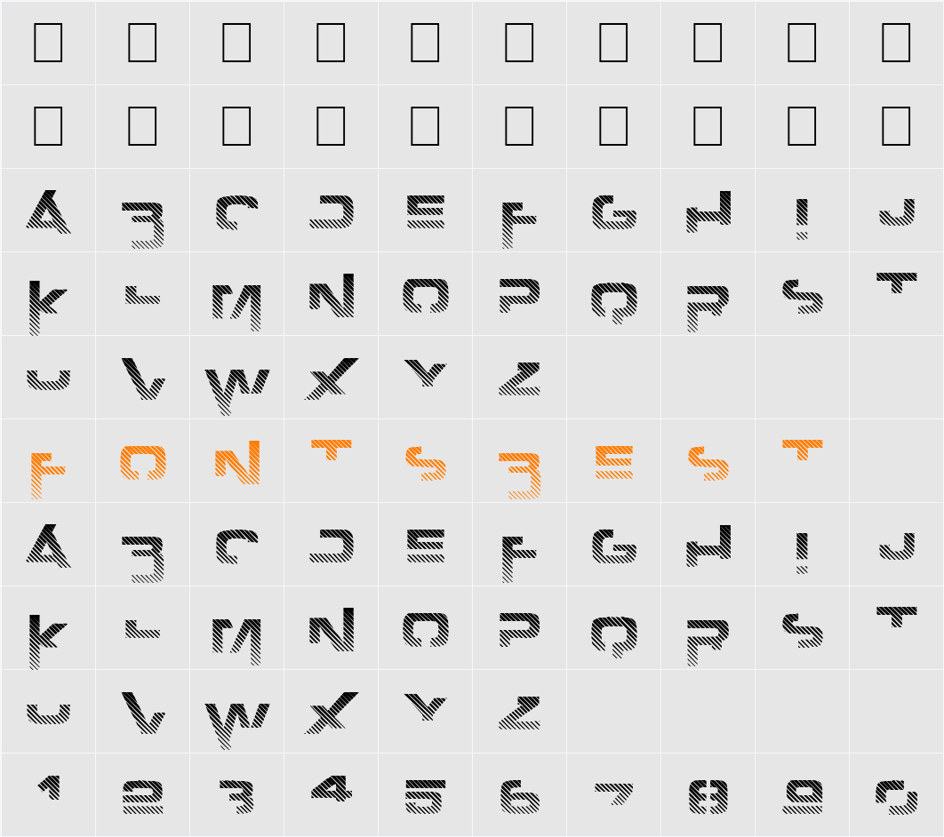 Outer zone B Character Map