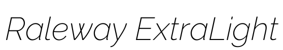 Raleway ExtraLight