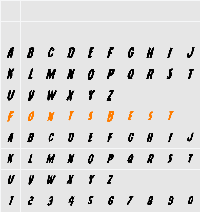 Young Frankenstein Italic Character Map