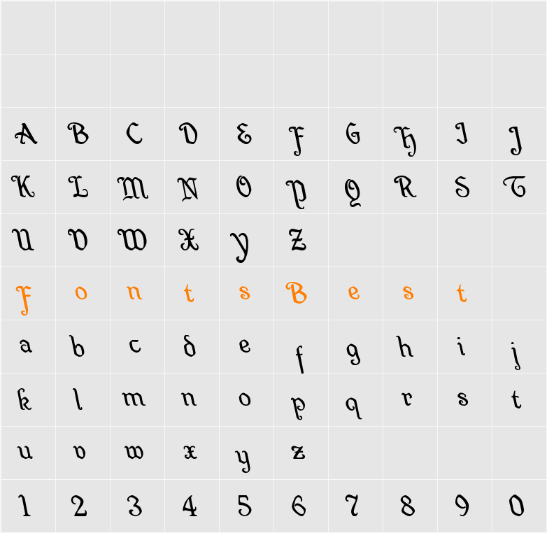 Quill Sword Leftalic Character Map