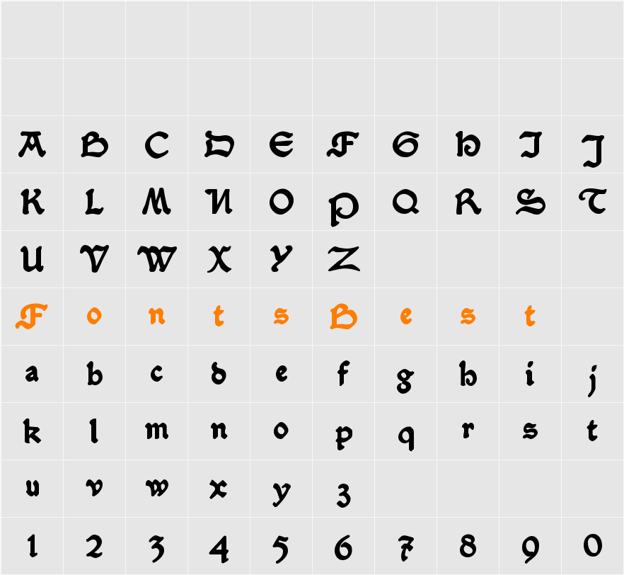 SerpentisBlack Character Map