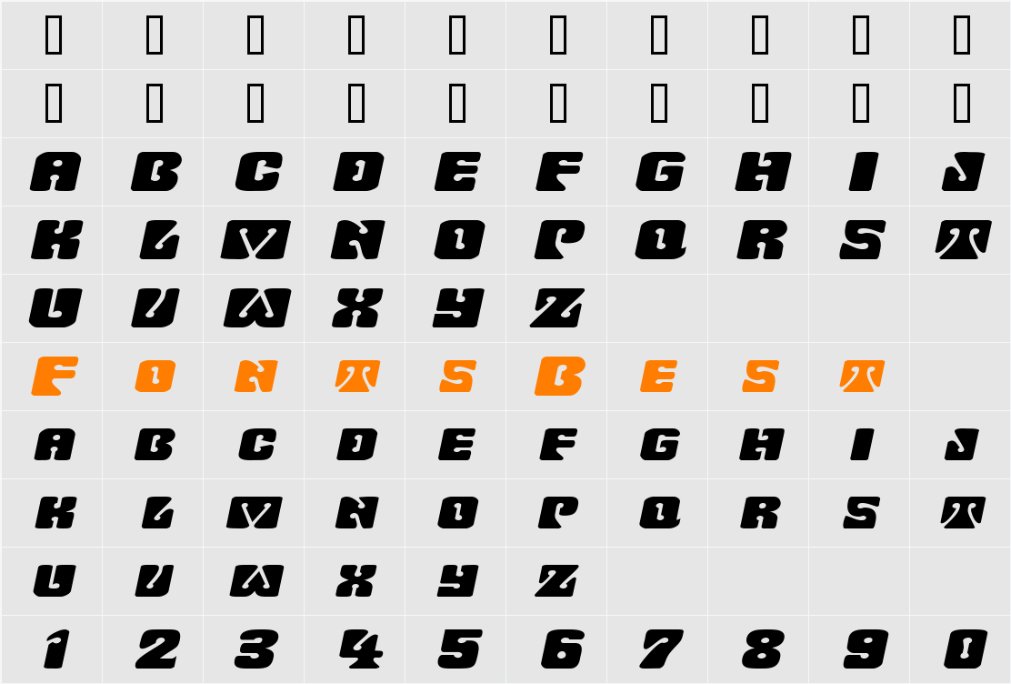 WavyOrnamentalExtended Character Map