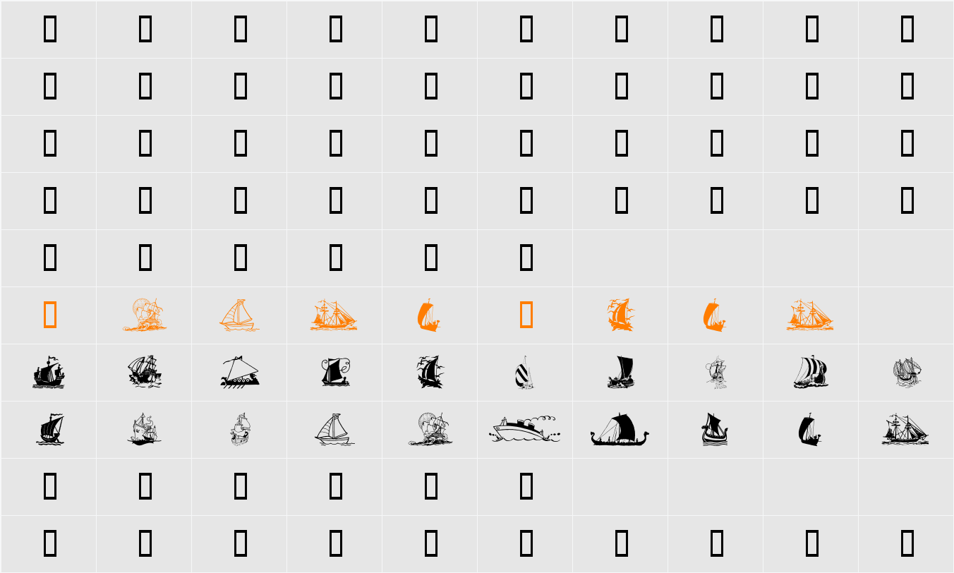 GE Ships Ahoy Character Map
