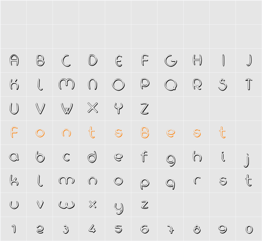 H2O Shadow Character Map