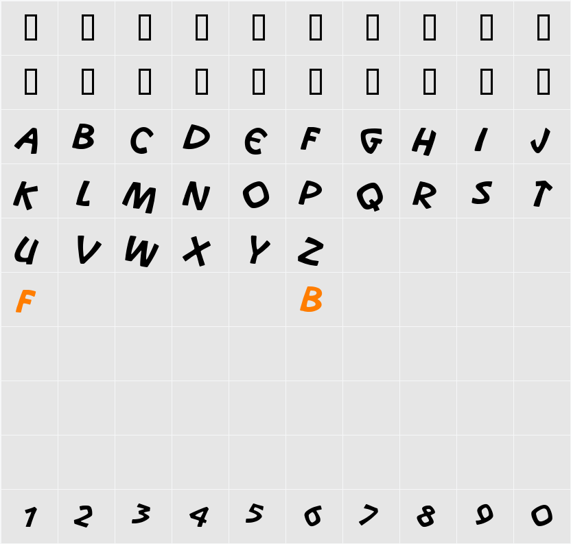 Snootchie Bootchies Italic Character Map