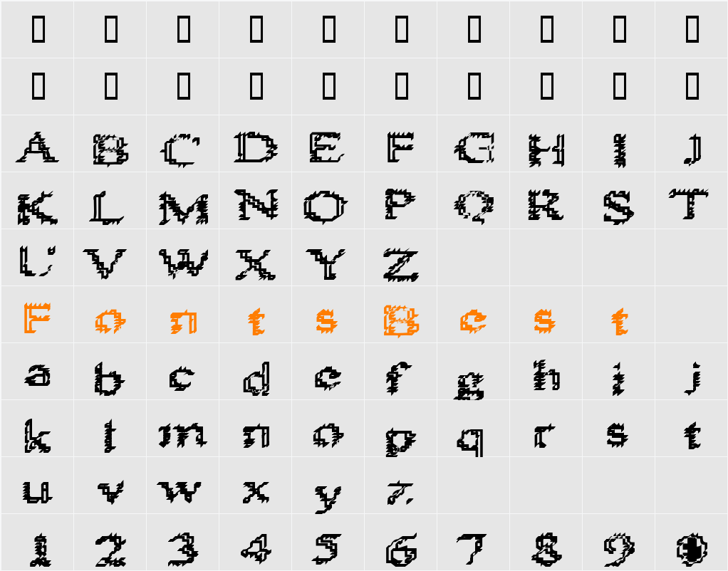 Heat Sinks 486 Character Map