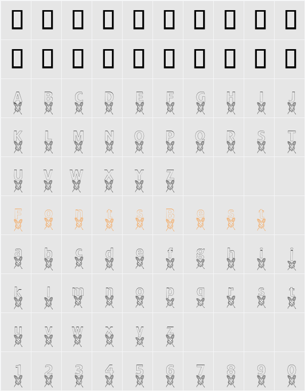 KangrooFaceHollow Character Map