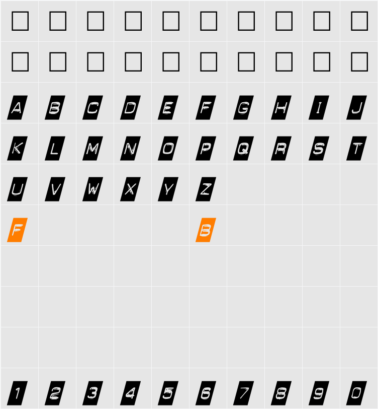 Punch Label Character Map