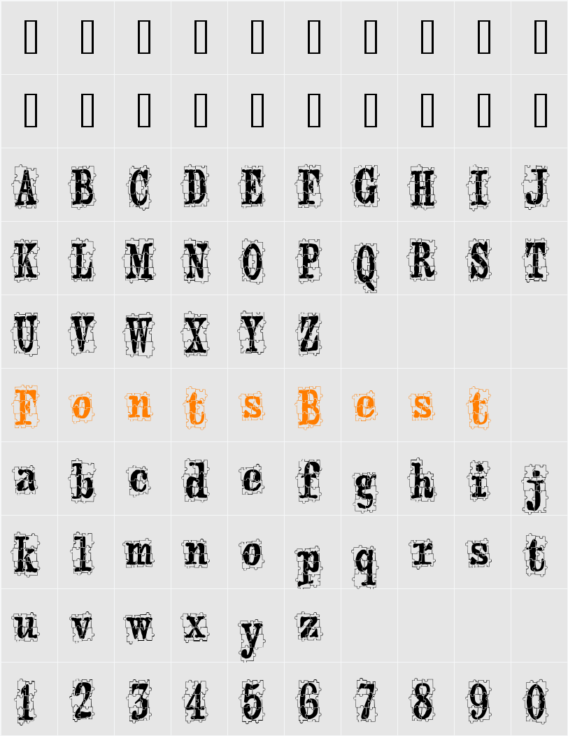 puzzleface le monde Character Map