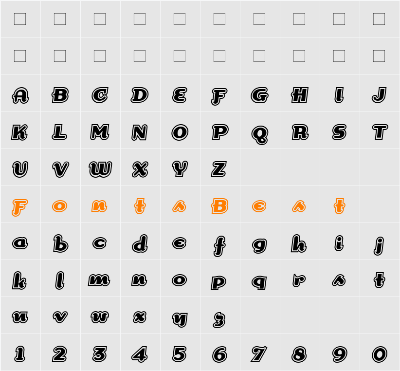 DogmaOutline Character Map