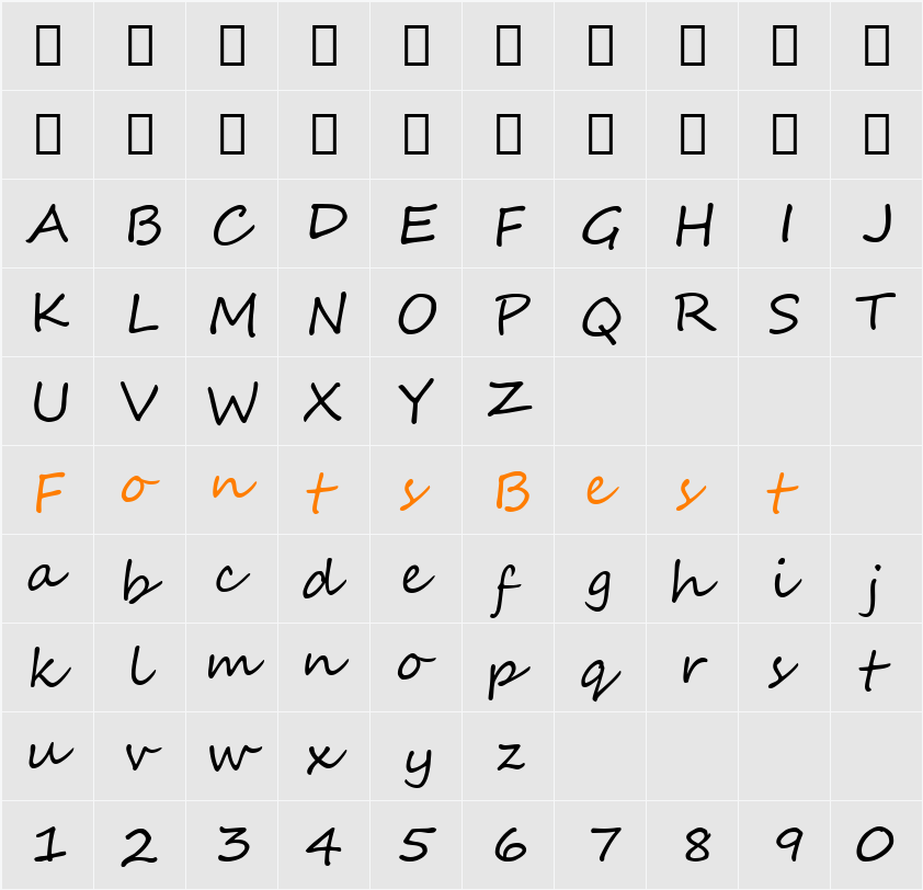 Segoe Script Character Map