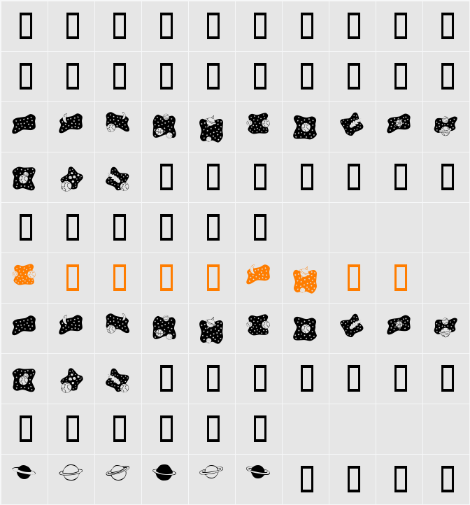 KR Space Dings Character Map