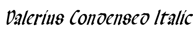 Valerius Condensed Italic Font Image