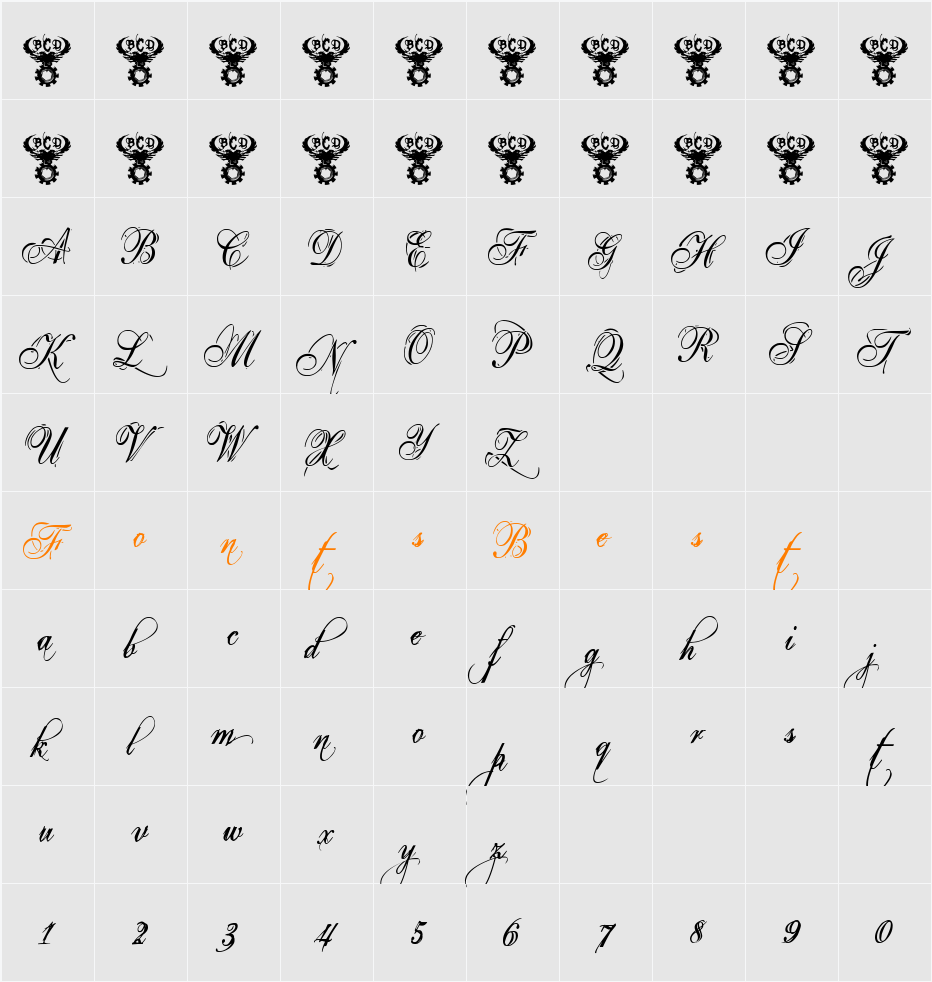 Eutemia I Character Map