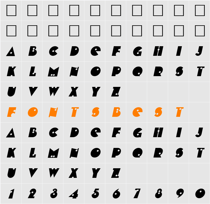 ShotShell Character Map