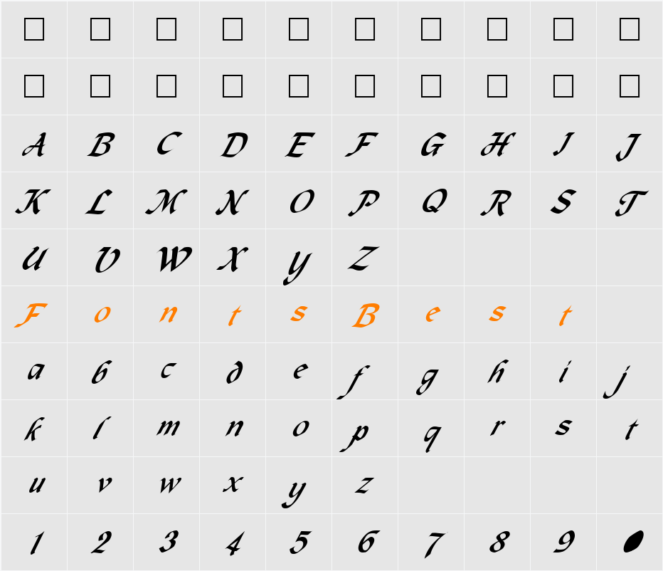 MacHumaine Character Map