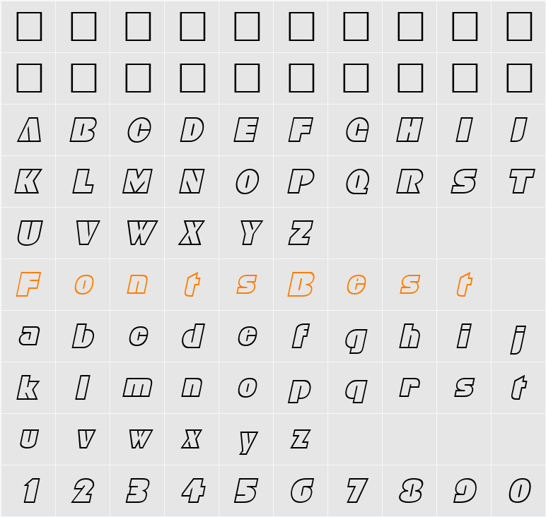 Bleucher Character Map