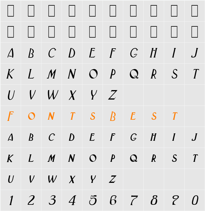 Deco Character Map