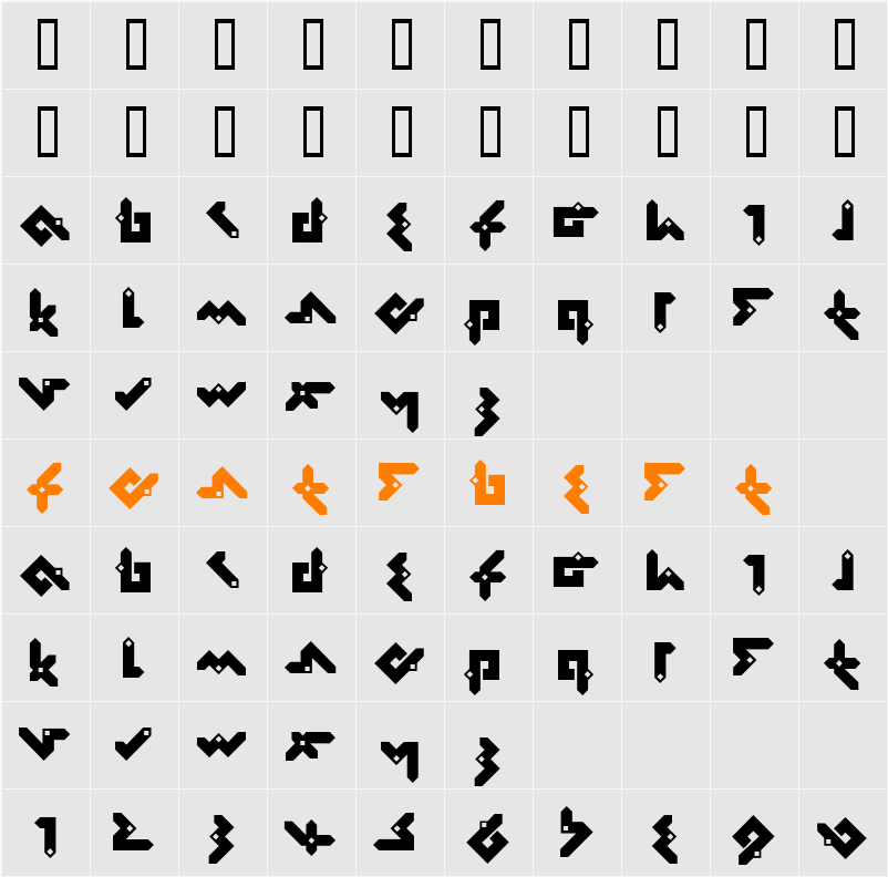 Pentomino Character Map