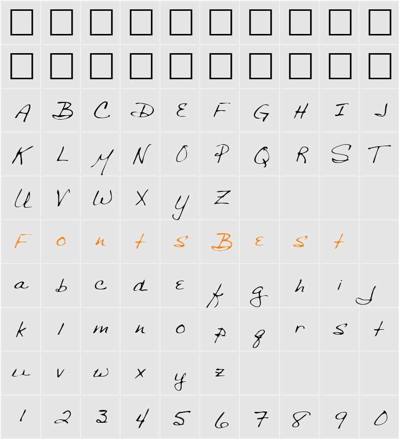 LEHN029 Character Map