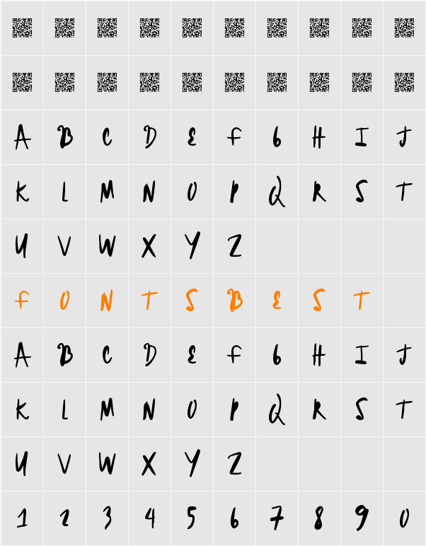 BrightHeadline Character Map