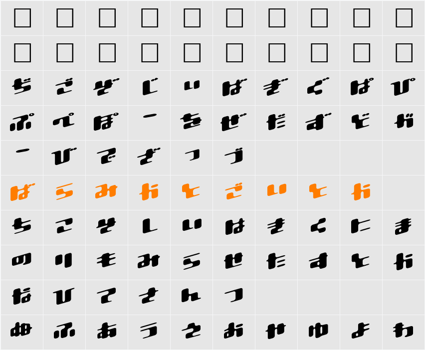 Dtron Character Map