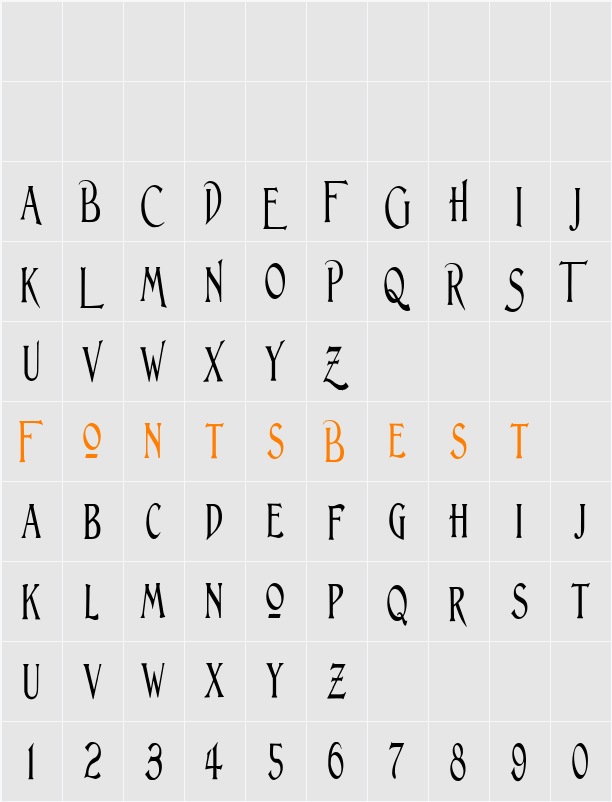 Lightfoot Narrow Character Map