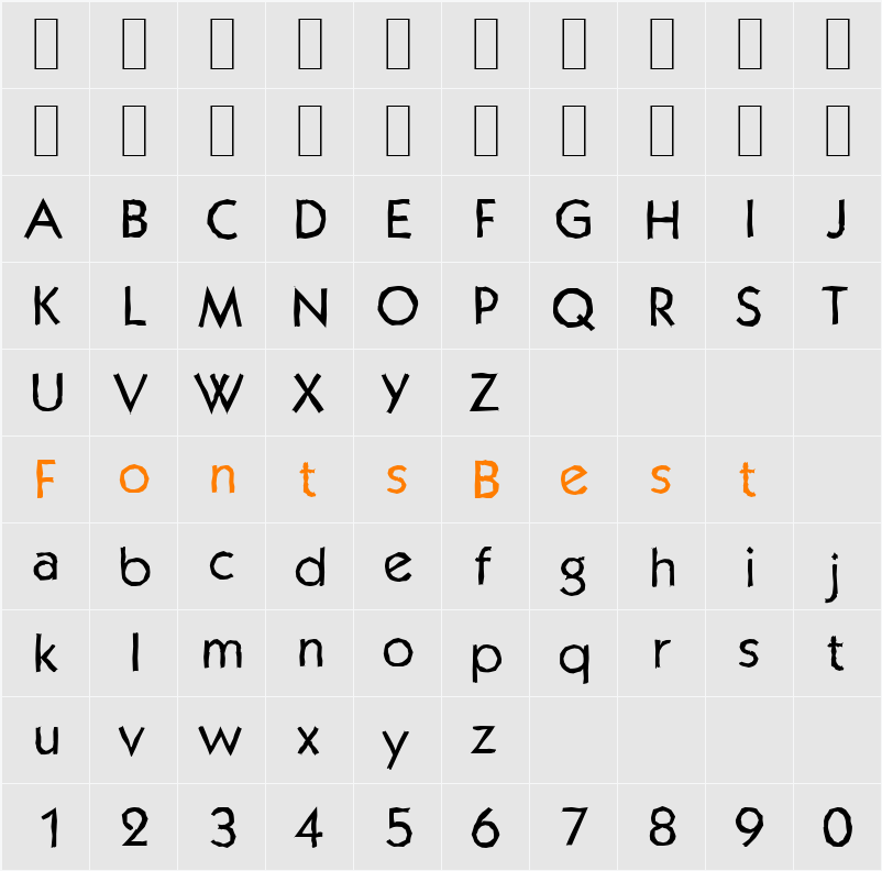 KoblenzAntique Character Map
