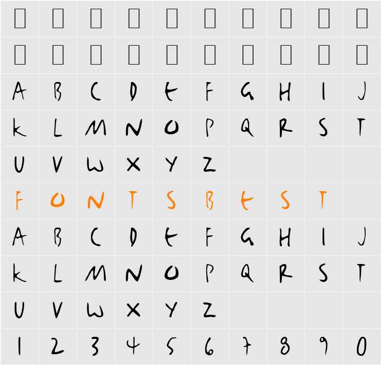 BjBj-TOO Character Map
