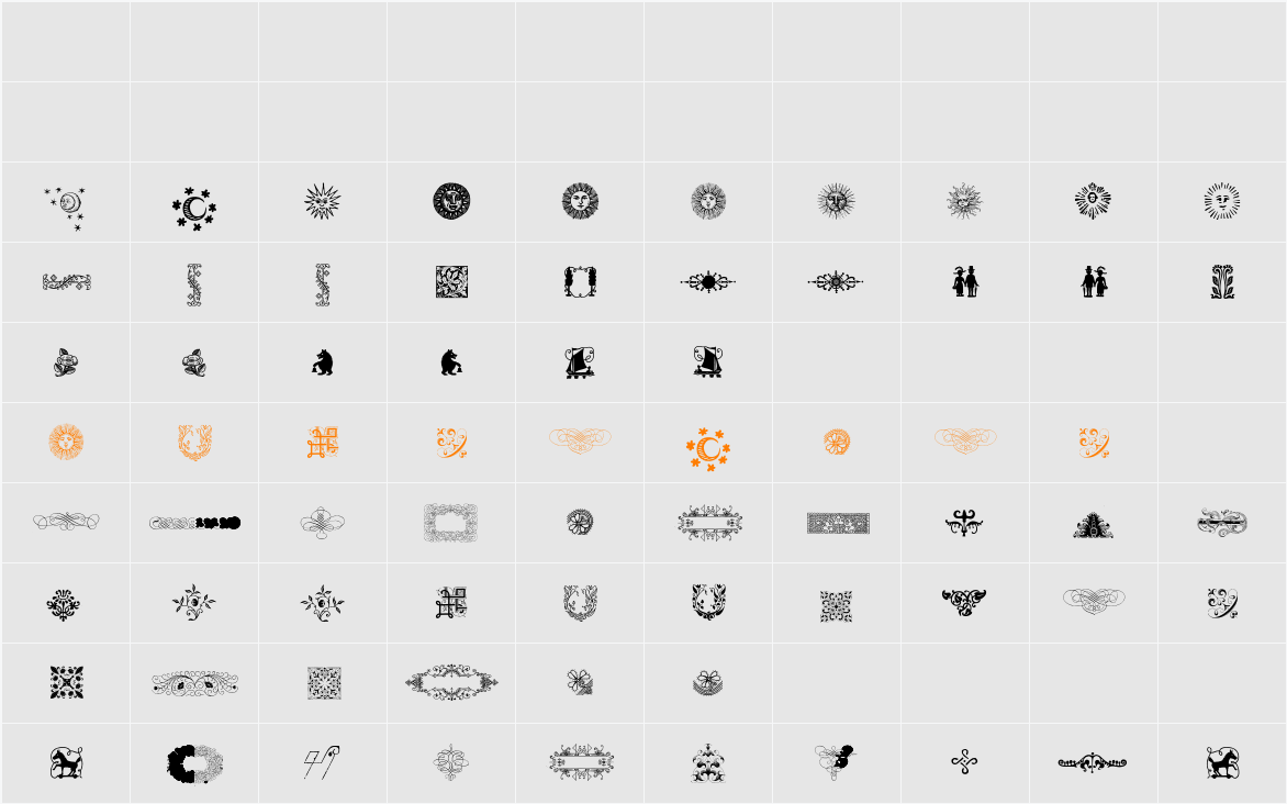 Rough Ornaments Free Character Map